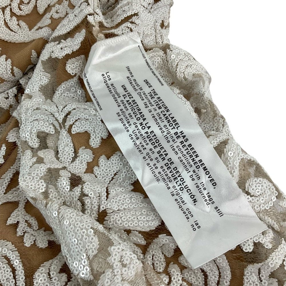 Dress the Population Dress Womens Sz S Blair Lace MiDi White Nude Msrp $269 - Picture 6 of 14